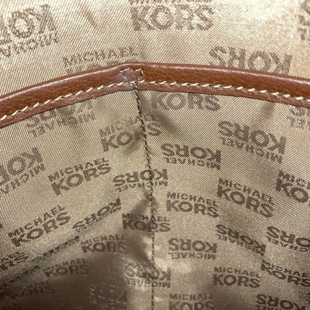Michael Kors Brown Logo Satchel - Picture 9 of 16